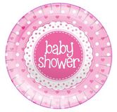 Baby Shower Pink 9inch/23cm Plates 8pcs - Partyware